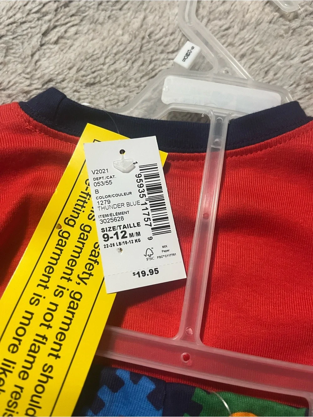 The Children's Place Red and Navy Baby Pajama Set